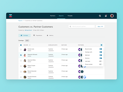 Crossbeam column sorting columns data table filtering ui ux