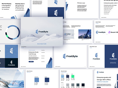 FrostByte Brand Guidelines app arctic brand agency brand design brand guide brand guideline brand identity branding design enterprise software frost identity design logo presentation work security security key snow