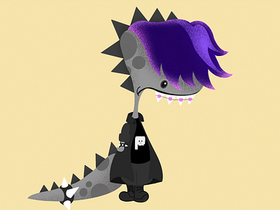 Gothasaur adobe illustrator character design childrens book dinosaur dinosaur art goth illustration illustrator picture book picture book illustration procreate procreate art