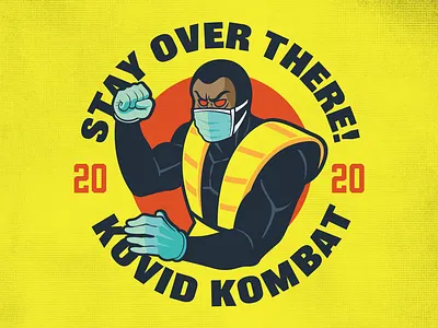 Kovid Mobat coronavirus covid 19 illustration mask mortal kombat scorpion stickers vector vector art