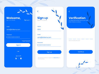 Sign in/Sign up app design flat illustrator minimal ui ux vector web website