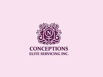logo for Dr. Nickie crest doctor female feminine illustrator logo n ornate purple vector
