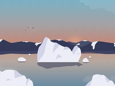 Glacier glacier illustration nature sunset