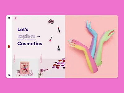 Makeup and Cosmetics - Homepage design after effects animation cosmetics design hero homepage logo makeup motion motion design pink pinky typography ui ui ux uiux uxui web website website design