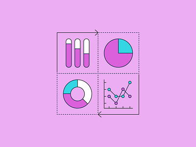 📈 ➡️ arrow chart data graph illustration line graph minimal pie chart social