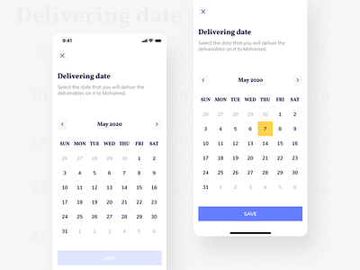 Delivering date page calendar calendar design calendar ui calender delivering delivering date design mobile mobile app mobile app design mobile design ui ui ux design ux