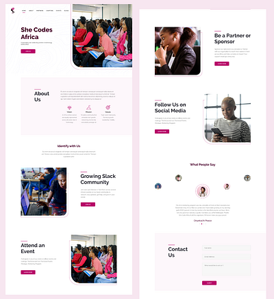 Landing page redesign figma landing page shecodesafrica ui