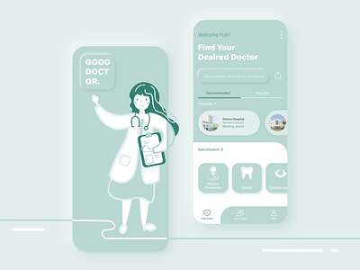 Doctor Appointment App app design illustration minimal mobile app design neumorphism ui ux vector