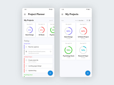 Project Planner app design flat indesign inspiration inspired ui uiux user interface ux