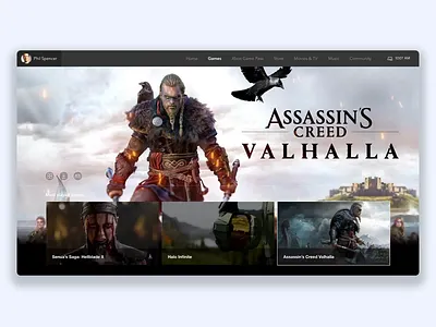 Xbox Play Anywhere - UI Concept adobexd assassins creed cyberpunk halo hellblade interface microsoft ui ux videogames web interface xbox xbox one xboxlive
