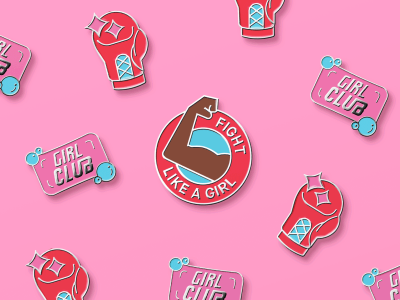 International Women's Day Pins 💪🏾 enamel pin fight club fight like a girl international womens day pin pin set samsara women women in tech womens day