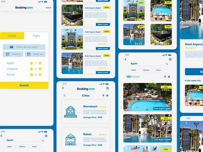 Booking.com Application Concept app app design app ui application application design application ui booking booking app clean flat ios minimal mobile mobile app mobile app design mobile design mobile ui ui ux