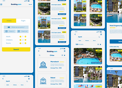 Booking.com Application Concept app app design app ui application application design application ui booking booking app clean flat ios minimal mobile mobile app mobile app design mobile design mobile ui ui ux