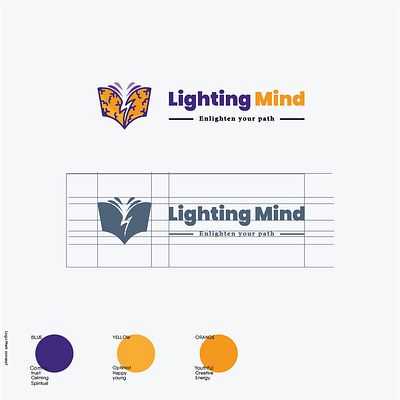 lighting mind book book cover booking booklet books brain brand branding design design modern light logo mind navigation night nightvision read smart think vector