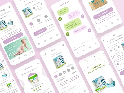 Birch diaper app app application babies baby clean design diaper ios kids app mobile parents subscription ui ux