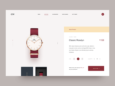 Daniel Wellington store. branding design ui ux web