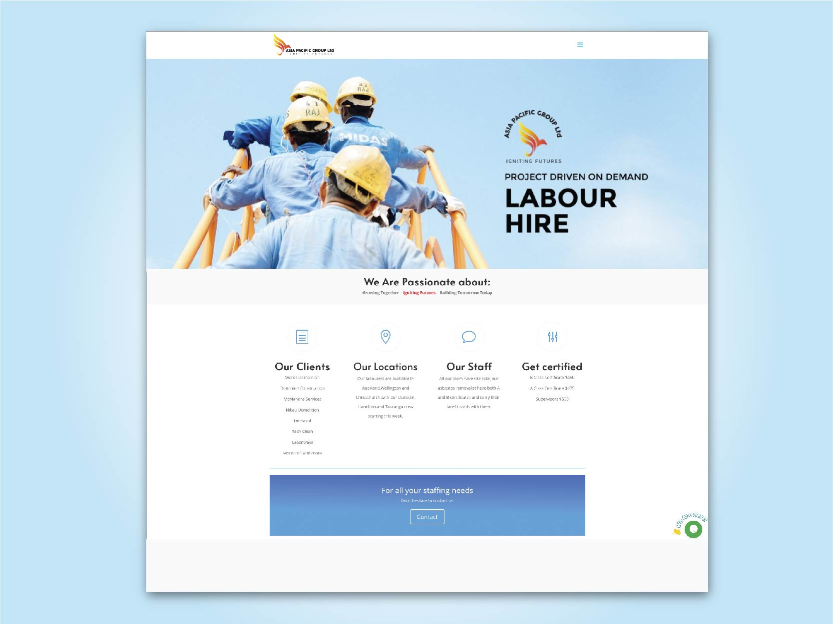Example of Company Profile Website for Asia Pacific Group, Ltd