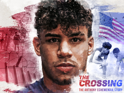 The Crossing: Anthony Echemendia advertising collage design documentary film film poster flowrestling graphics illustration marketing movie wrestling