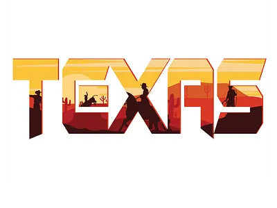 texas cowboy cowboy graphic design illustration landscape illustration texas texas am typography vector