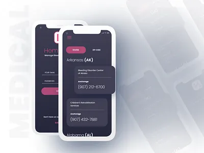 Health Tech App app branding design illustration minimal ui design ux ux ui uxui