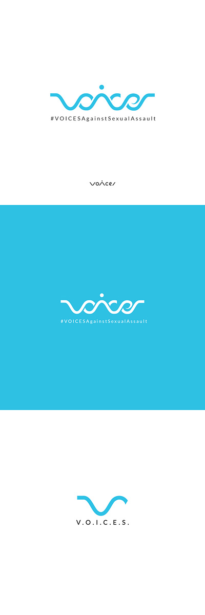 V.O.I.C.E.S. Against Sexual Assault abstract logo audio logo creative logo design illustrator cc line art line art logo logo playful typogaphy wave logo