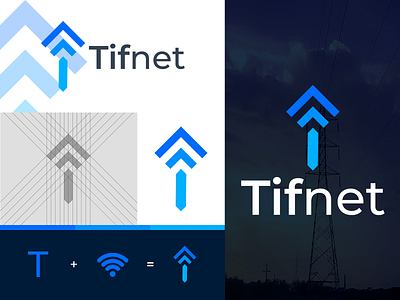 Tifnet network logo based on letter T art blue logo branding design graphic graphic design illustration internet letter logo logo logo design minimal logo modern logo network logo photoshop