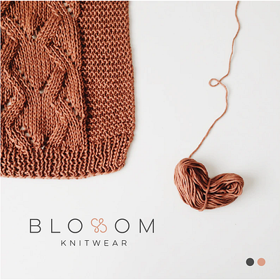 Blossom Knitwear Logo branding elegant graphic knitting knitwear logo modern simple webdesign