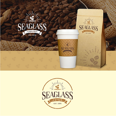 Seaglass Coffee Logo branding classic coffee coffee beans design logo vintage