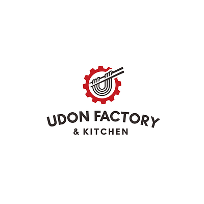 Udon Factory Logo branding design factory kitchen logo modern noodle restaurant simple udon