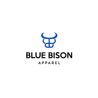 Blue Bison Apparel Logo apparel bison blue branding clothing design graphic logo modern monogram simple