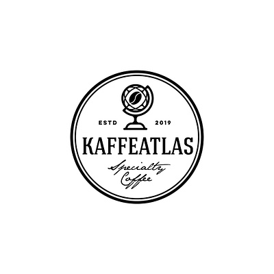 Kaffeatlas Logo atlas coffee design food logo modern simple vintage world