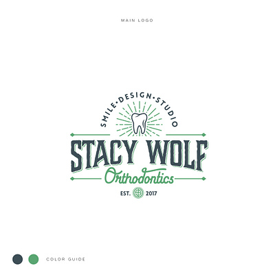 Stacy Wolf Orthodontics Logo dentist design graphic illustration logo modern orthodontics orthodontist simple teeth vintage