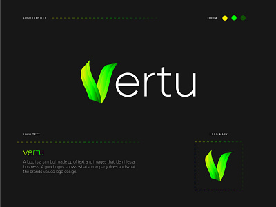 Vertu Logo Design.V letter logo.Software development companies abstract antivirus app brand identity business logo company logo green hardware illustration letter logo logo logo mark modern logo software technology ux v v letter logo vector visual identity