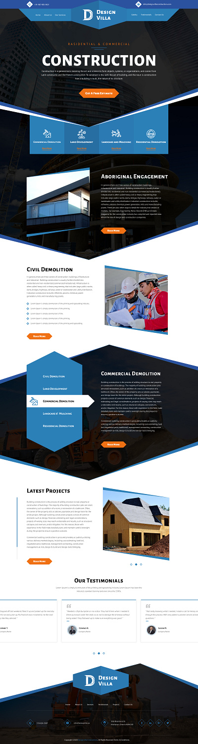 construction site branding civil commercial construction construction company construction home page construction landing page constructor demolition design home home page homepage house landing page landingpage logo resedential ui web design