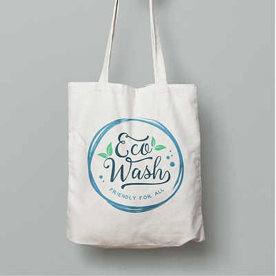 Eco Wash Logo branding design detergent eco illustration logo simple vintage wash