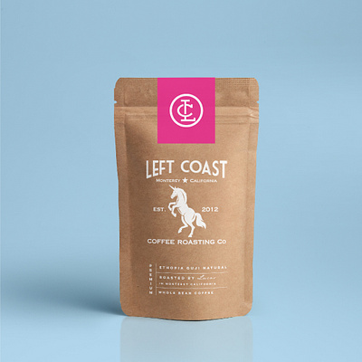 Left Coast Coffee Logo branding coffee design food graphic horse illustration logo modern simple vintage