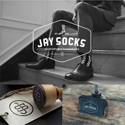 Jay Socks Logo apparel branding clothing design elegant illustration logo modern simple socks vintage