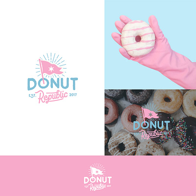 Donut Republic Logo branding design donut donut shop food kitchen logo modern republic restaurant vintage