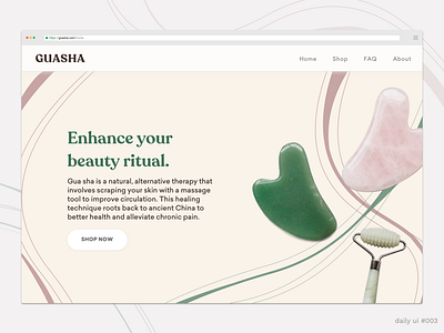 DailyUI #003 - Landing Page dailyui dailyui 003 guasha landing page