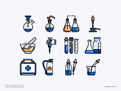 Laboratory Icon Set app color line design download education education app icon icons illustration laboratory outline science symbol vector website