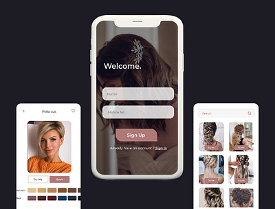 AR Hairstyle App design mobile apps mobile ui