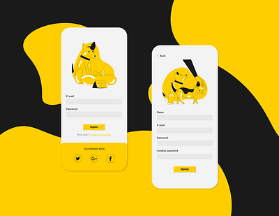 #DailyUI 001 - Sign In/Up cat dailyui dog pet signin signup