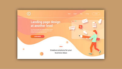 Landing page design creative design landing page concept landing page design