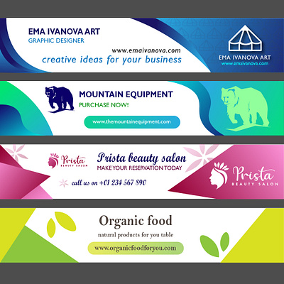 Web banners project banner creative design vector
