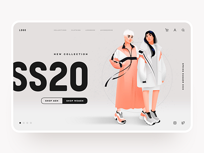 Fashion Store Website Design boutique brand clothing concept design ecommerce estore fashion fashion illustration homepage illustration shakuro shop store ui ux web website website design women