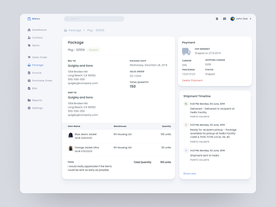 Package - Inventory Management System app clean clean design dashboard dashboard app dashboard design dashboard ui design designer figma interface modern product design ui vector web web app web application web design