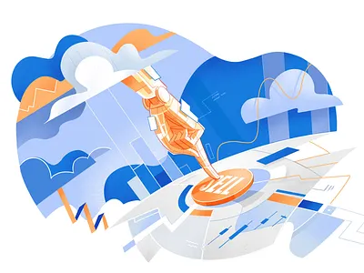 Robo Trading algorithm big data cool design finance finttech illustration information market robot sell startup statistics stock style trading trading app trading platform ui worldwide