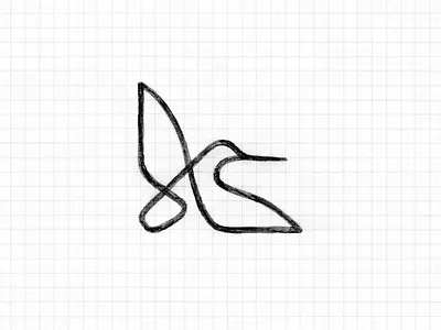 Hummingbird / sketch on the grid ️📐 animal bird brand design designer grid hummingbird line logo logodesign logodesigner mark path sign sketch