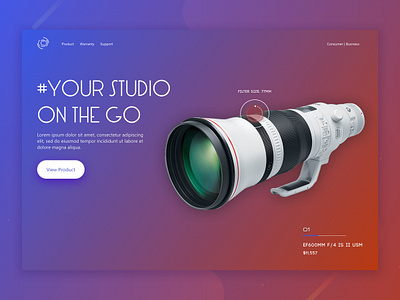 Camera_Store_Landing_Page app design design landing page ui ui design