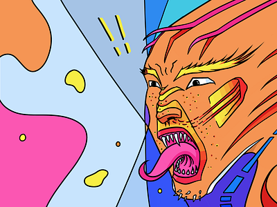 8pasazerkaneoplanu angry concept creature cubism illustration rage surrealism
